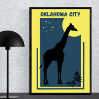 Oklahoma City ZoPark Vintage Giraffe Gelb Blau