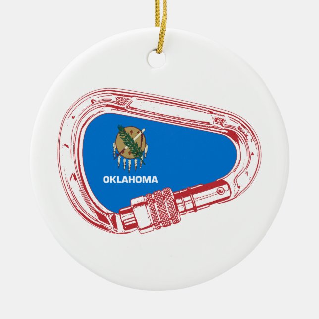Oklahoma Climbing Carabiner Keramik Ornament (Vorne)