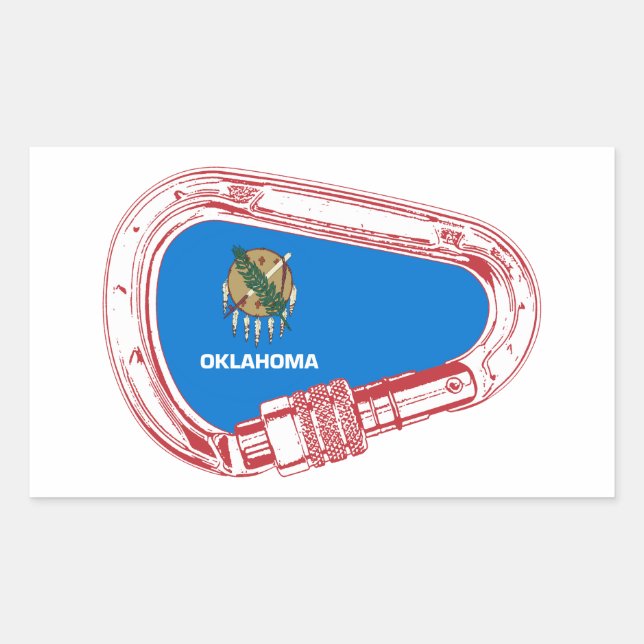 Oklahoma Climbing Carabiner Rechteckiger Aufkleber (Vorderseite)