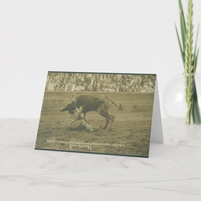Oklahoma Culy bulldogging. Karte (Vorderseite)