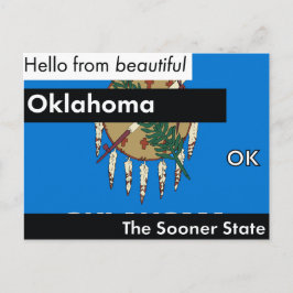 Oklahoma der frühere Staat Postkarte