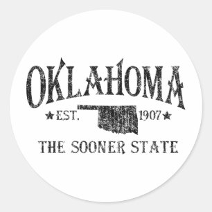 Oklahoma - Der frühere Staat Runder Aufkleber