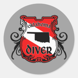 Oklahoma Diver Runder Aufkleber