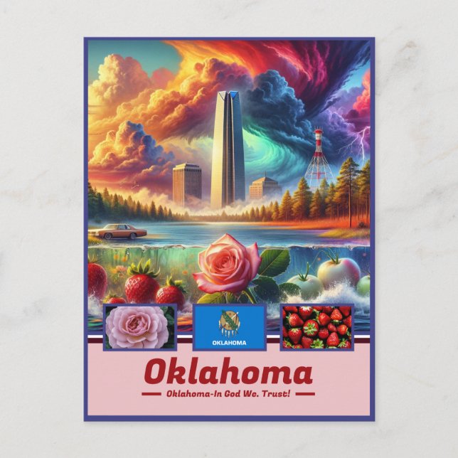 Oklahoma Essence Sehenswürdigkeiten & Natur Postkarte (Vorderseite)