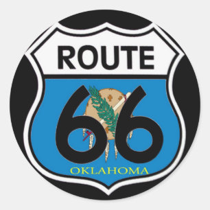 Oklahoma-Fahnenroute 66 Schild Runder Aufkleber