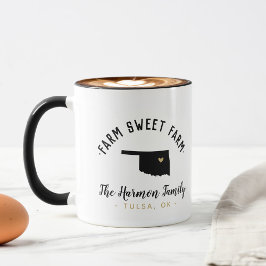 Oklahoma Farm Sweet Farm Family Monogram Tasse