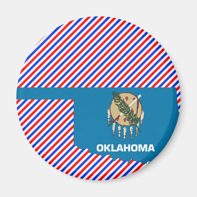 Oklahoma Flag Karte Magnet (Vorne)