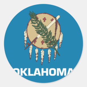 Oklahoma Flag Runder Aufkleber