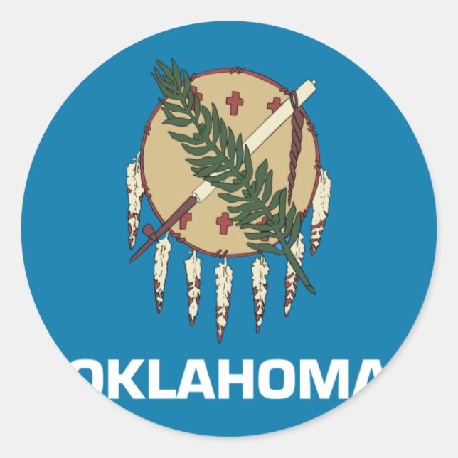 Oklahoma Flag Runder Aufkleber (Vorderseite)