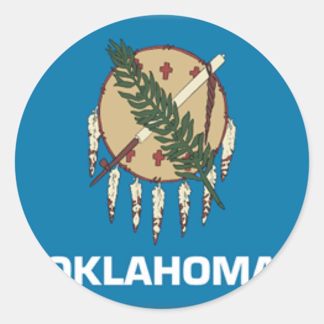 Oklahoma Flag Runder Aufkleber (Vorderseite)