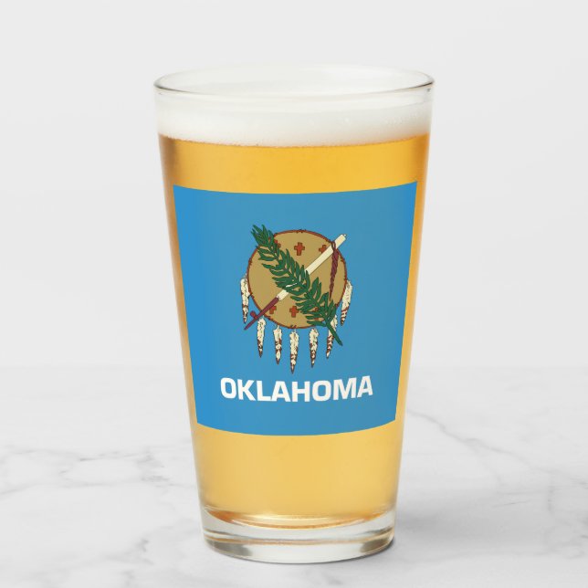 Oklahoma-Flagge Glas (Vorne (Gefüllt))