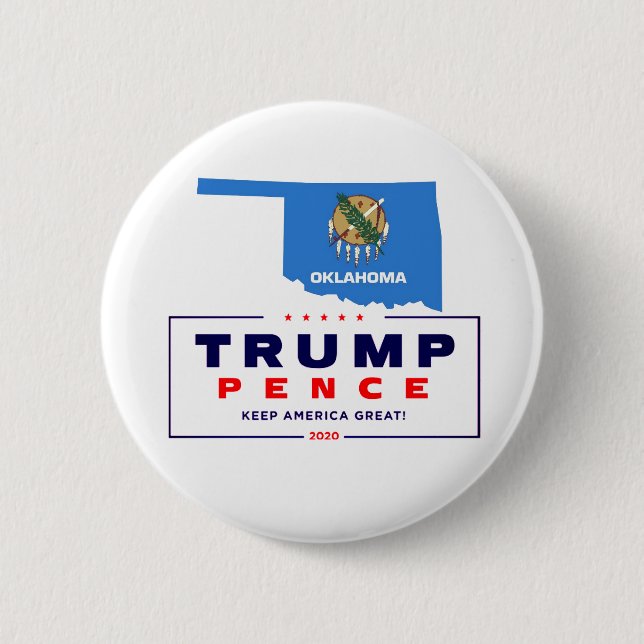 Oklahoma für Trump Pence 2020 Button (Vorderseite)