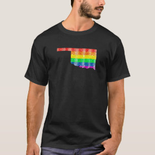 Oklahoma Gay Staatsstolz Rainbow Flag Map Gay Lesb T-Shirt