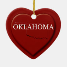 Oklahoma Herzkarte Weihnachtsschmuck