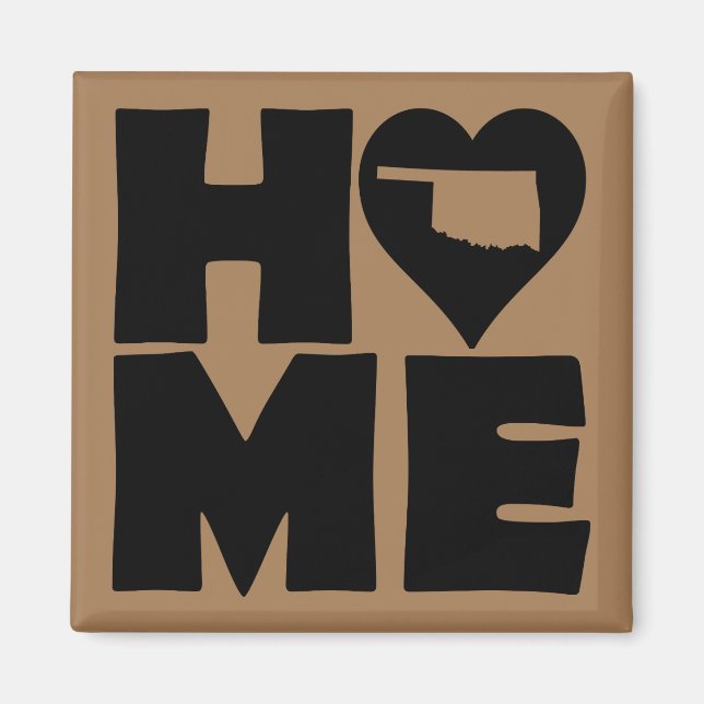 Oklahoma Home Heart State Fridge Magnet (Devant)