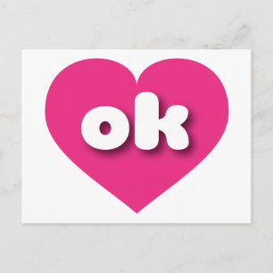 Oklahoma Hot rosa heart - I Liebe ok Postkarte