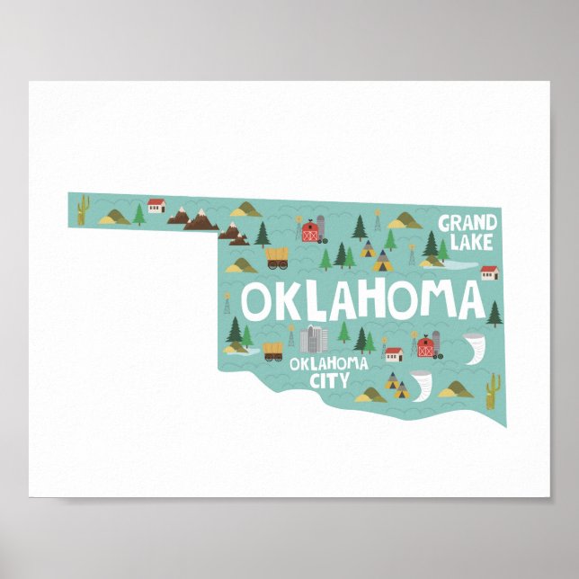 Oklahoma Icon-Sehenswürdigkeit Poster (Vorne)