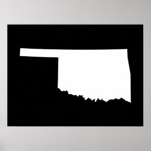 Oklahoma in Weiß und Schwarz Poster