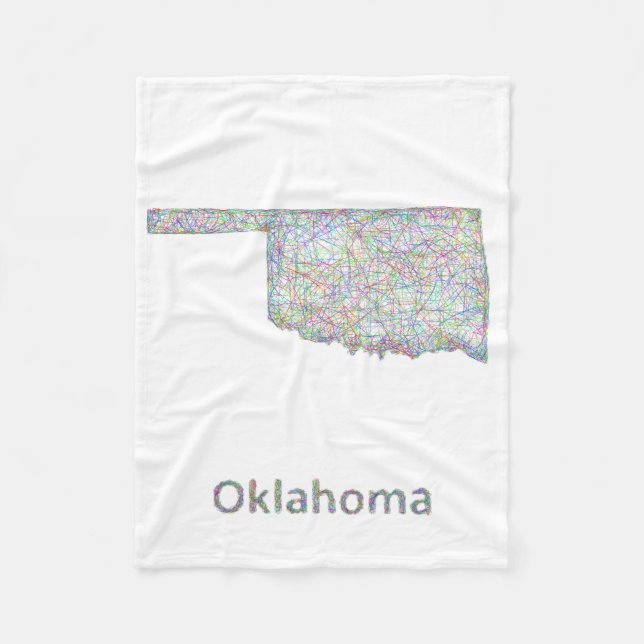 Oklahoma-Karte Fleecedecke (Vorderseite)