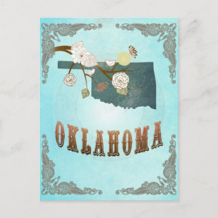 Oklahoma Karte mit hübschen Vögeln