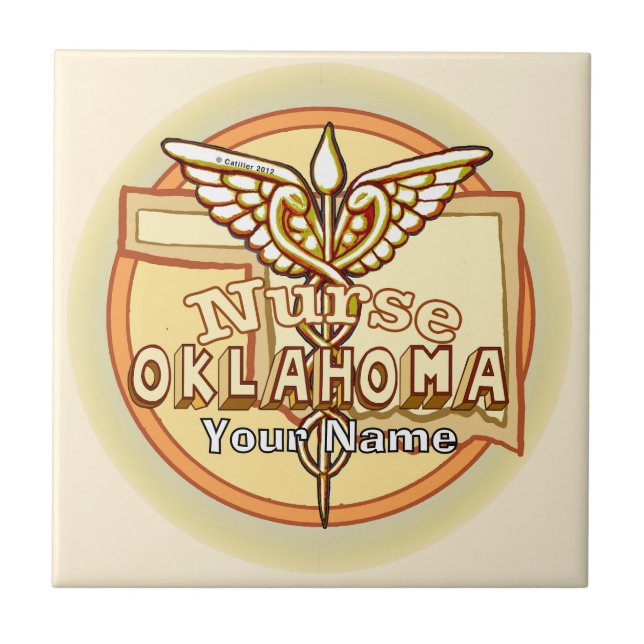 Oklahoma Krankenpfleger Caduceus Kachel (Vorderseite)