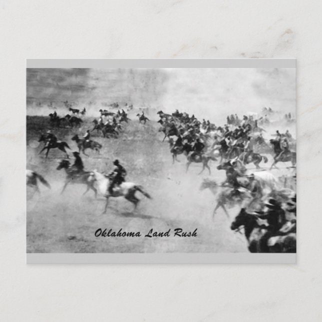 Oklahoma Land Rush Postcard Postkarte (Vorderseite)