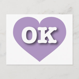 Oklahoma Lavender Heart - I Liebe OK Postkarte