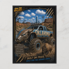 Oklahoma Monster Truck Gelände Kunst Postkarte