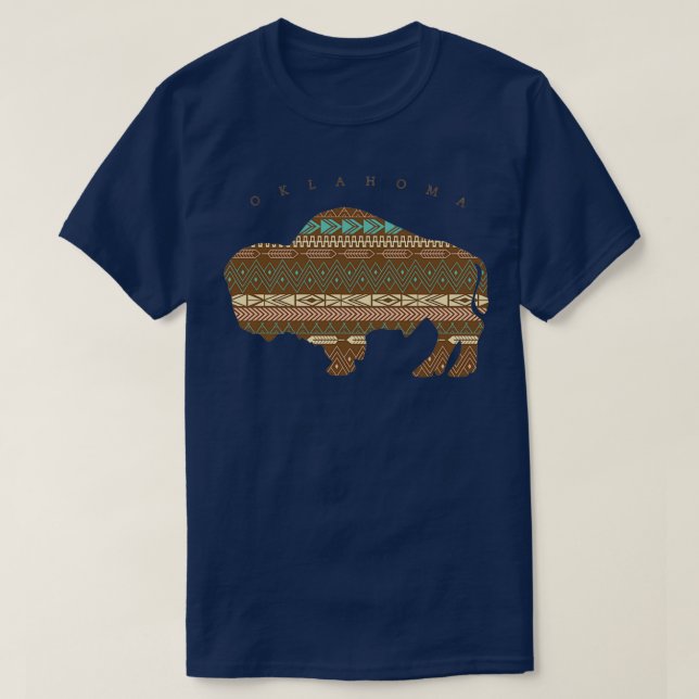 Oklahoma Native American Buffalo  T-Shirt (Design vorne)