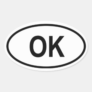 Oklahoma "OK" Ovaler Aufkleber