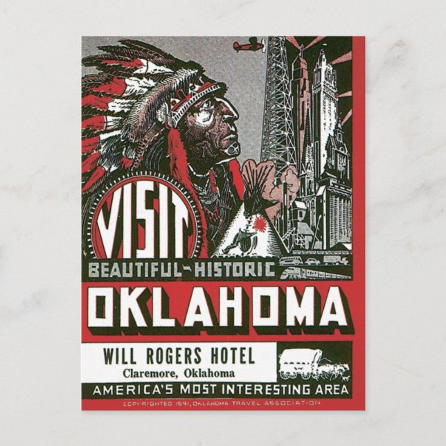 Oklahoma OK USA Vintag Postkarte (Vorderseite)