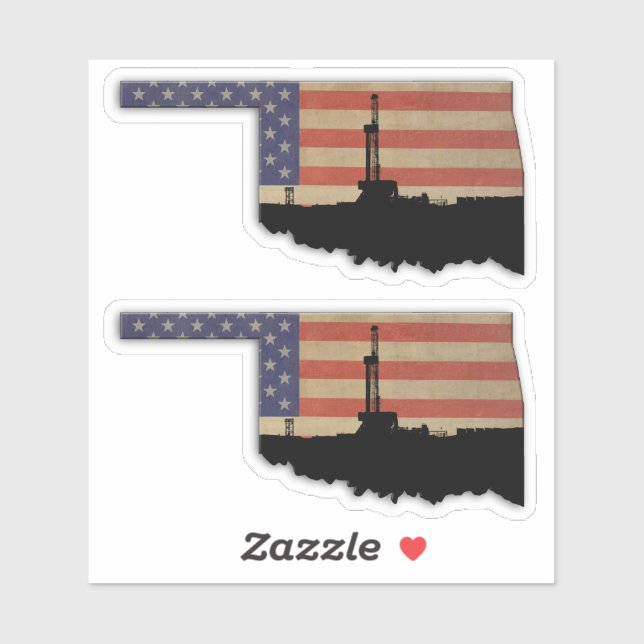 Oklahoma Patriotic Oil Drilling Aufkleber (Blatt)