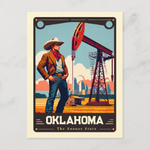 Oklahoma Patriotischer Geist Vintage Postkarte