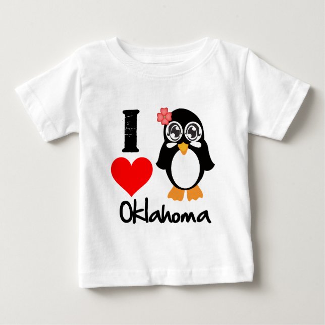 Oklahoma Penguin I Liebe Oklahoma Baby T-shirt (Vorderseite)