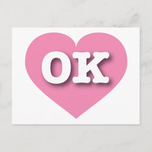 Oklahoma Pink Heart - I Liebe OK Postkarte