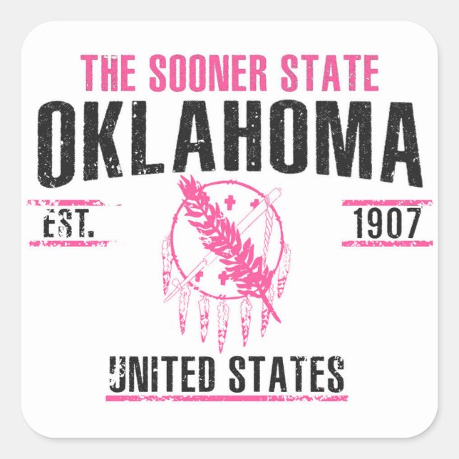 Oklahoma Quadratischer Aufkleber (Vorderseite)