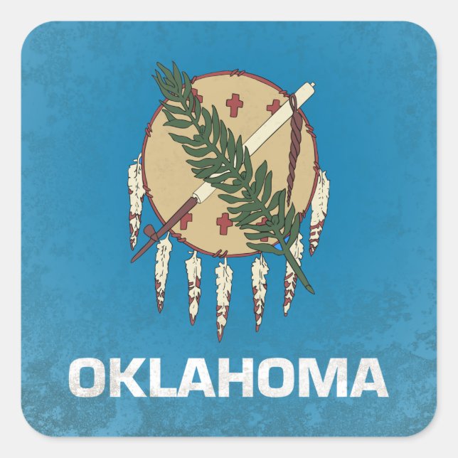 Oklahoma Quadratischer Aufkleber (Vorderseite)