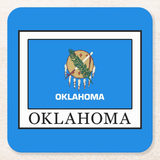 Oklahoma Rechteckiger Pappuntersetzer (Vorderseite)