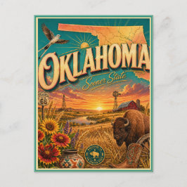 Oklahoma Retro-Reise-Andenken-Postkarte Postkarte