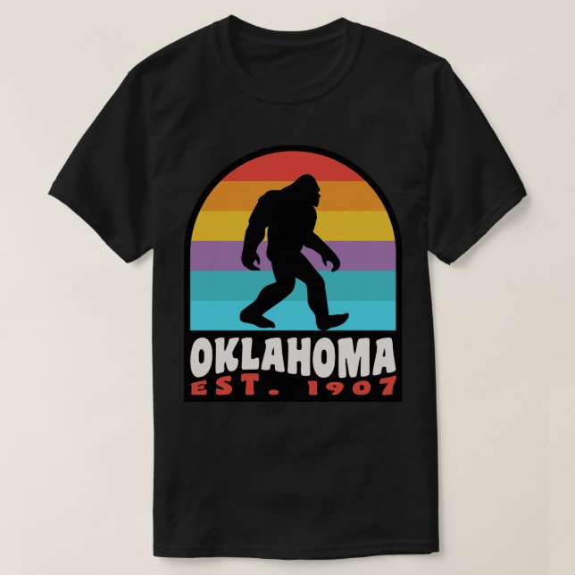 Oklahoma Retro Sunset Abzeichen T-Shirt (Design vorne)