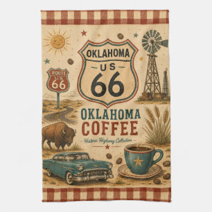 Oklahoma Route 66 Mother Road Coffee Stop Kunst Geschirrtuch