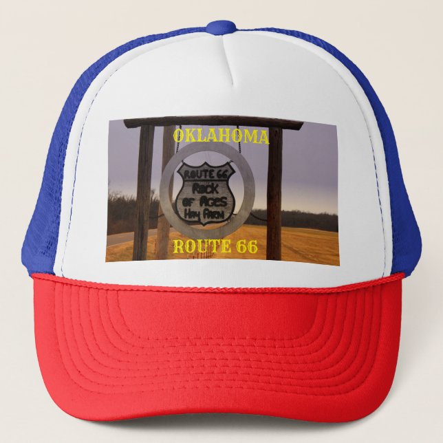 Oklahoma Route 66 Truckers Hat Truckerkappe (Vorderseite)
