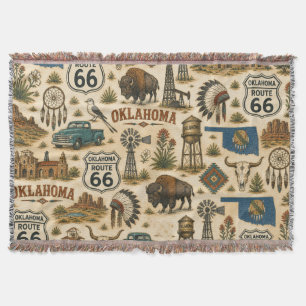 Oklahoma Route 66 Vintage Western Collage Decke