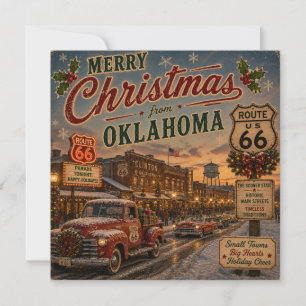 Oklahoma Route 66 Weihnachtsgrüße Karte
