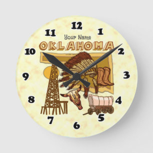 Oklahoma-Runduhren Runde Wanduhr