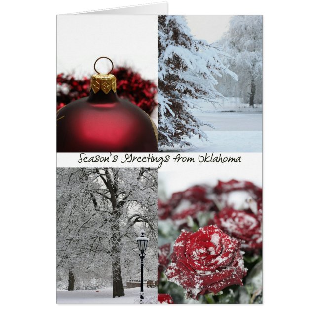 Oklahoma Season's Greetings - Roter Winter Collage (Vorne)