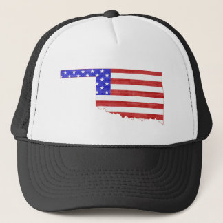 Oklahoma Shaped American Flag Patriotic Oklahoman Truckerkappe