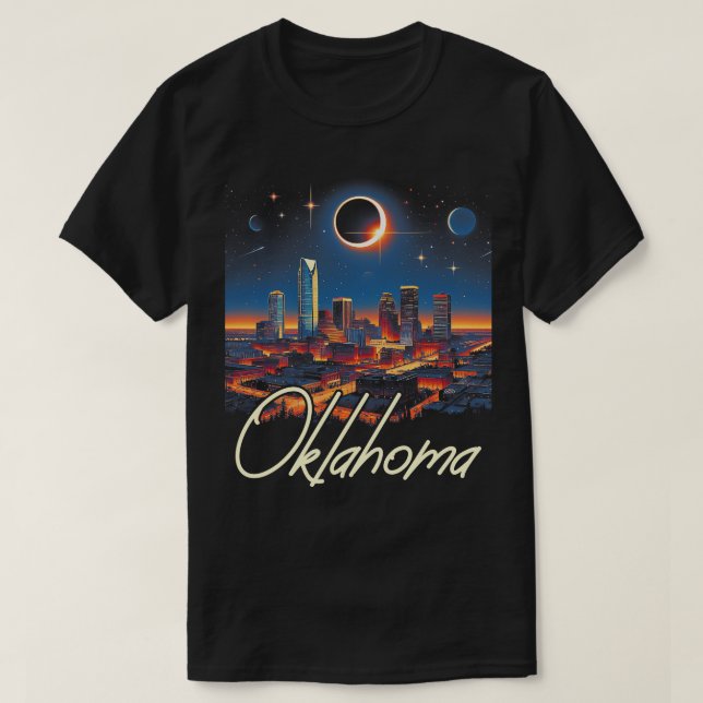 Oklahoma Solar Eclipse 2024 Starry Night Solar Ecl T-Shirt (Design vorne)