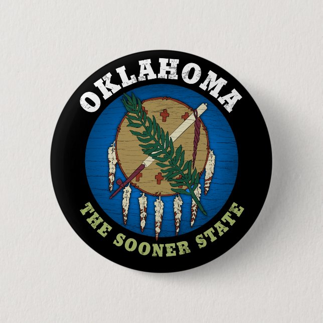 OKLAHOMA SOONER STAAT FLAG BUTTON (Vorderseite)