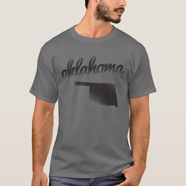 Oklahoma-Staat auf Grau T-Shirt (Vorderseite)